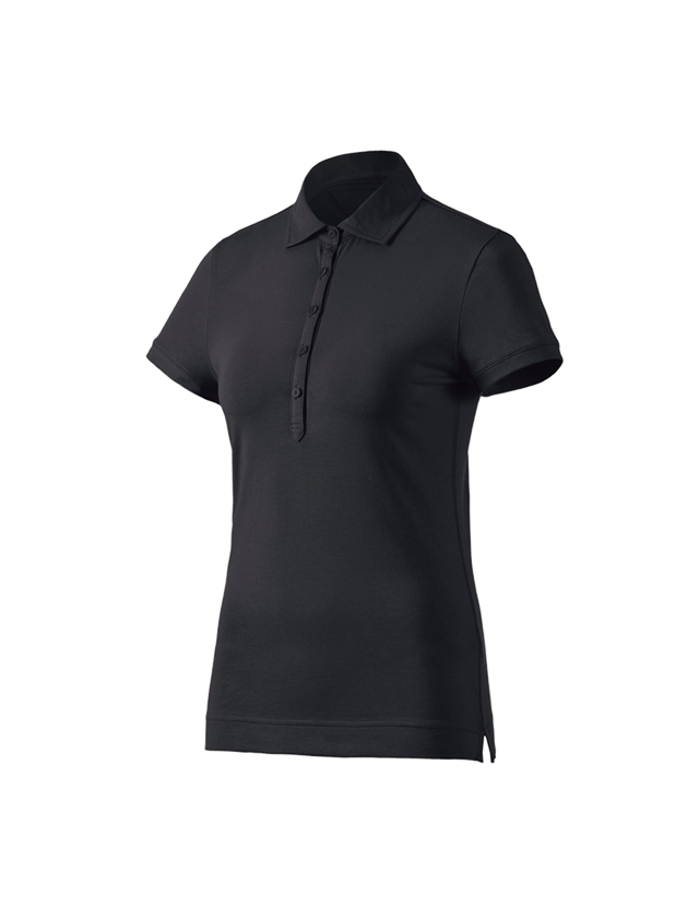 Topics: e.s. Polo shirt cotton stretch, ladies' + black