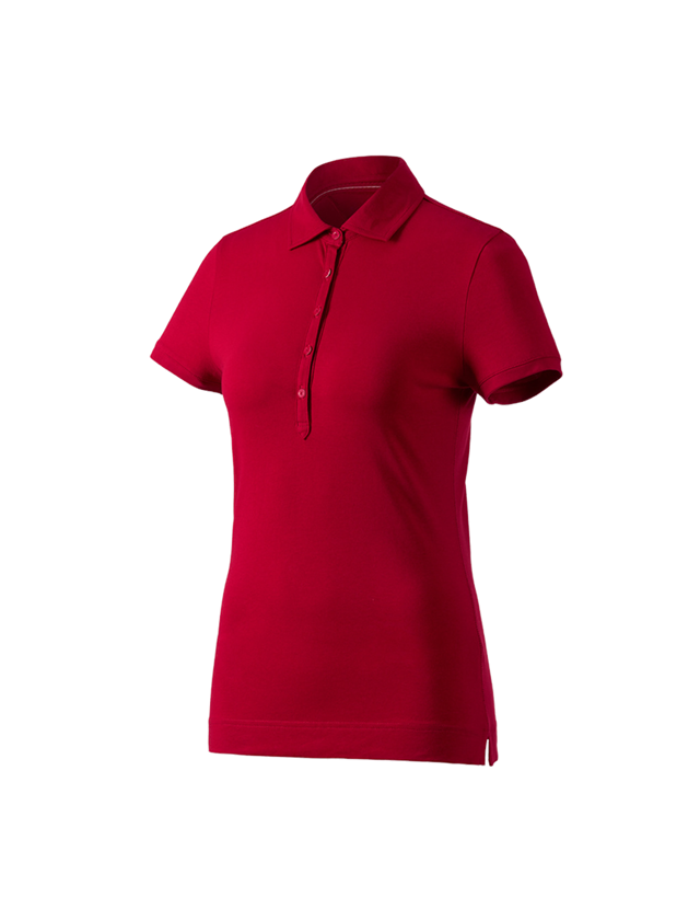 Plumbers / Installers: e.s. Polo shirt cotton stretch, ladies' + fiery red