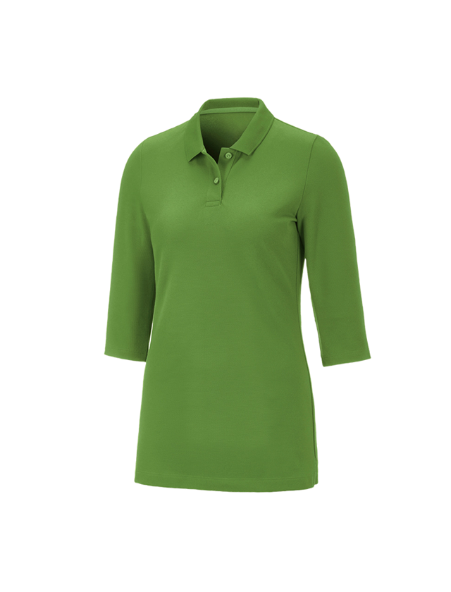 Gardening / Forestry / Farming: e.s. Pique-Polo 3/4-sleeve cotton stretch, ladies' + seagreen