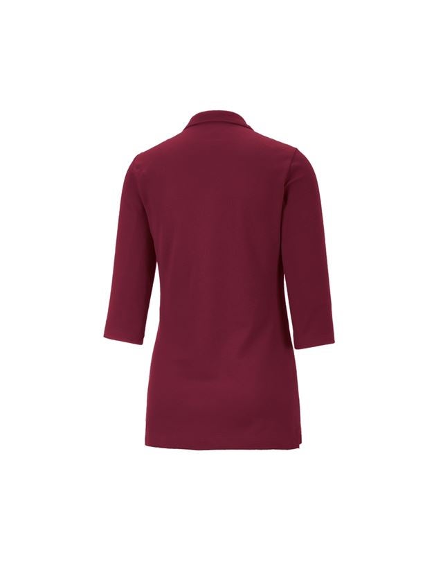 Shirts, Pullover & more: e.s. Pique-Polo 3/4-sleeve cotton stretch, ladies' + bordeaux 1