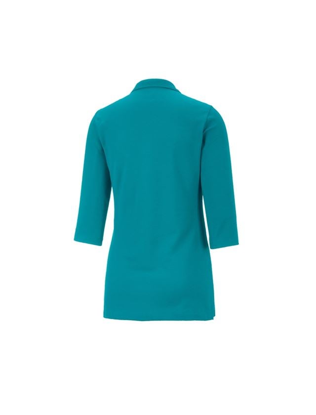 Shirts, Pullover & more: e.s. Pique-Polo 3/4-sleeve cotton stretch, ladies' + ocean 1