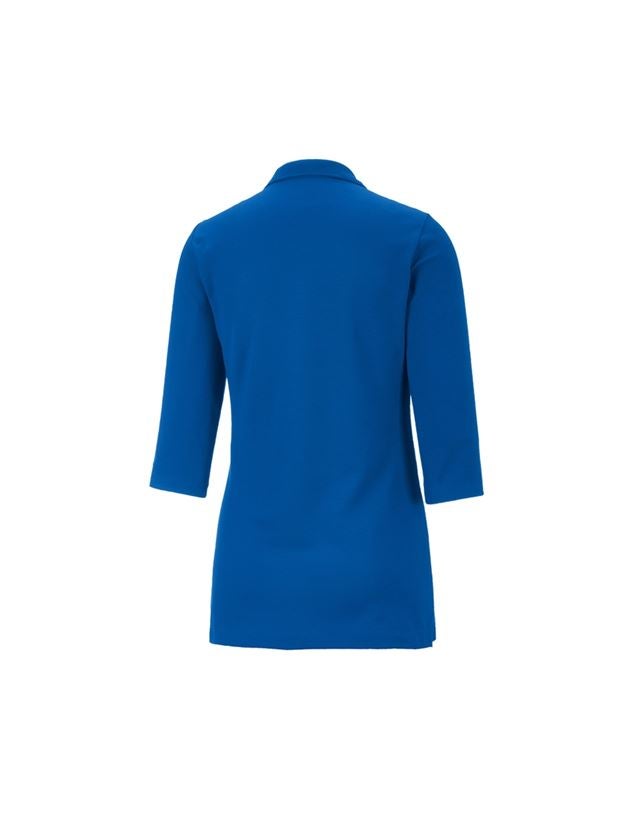 Gardening / Forestry / Farming: e.s. Pique-Polo 3/4-sleeve cotton stretch, ladies' + gentianblue 1