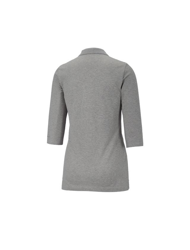 Shirts, Pullover & more: e.s. Pique-Polo 3/4-sleeve cotton stretch, ladies' + grey melange 1
