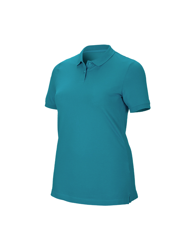 Shirts, Pullover & more: e.s. Pique-Polo cotton stretch, ladies', plus fit + ocean 1
