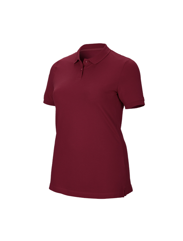 Shirts, Pullover & more: e.s. Pique-Polo cotton stretch, ladies', plus fit + bordeaux 1