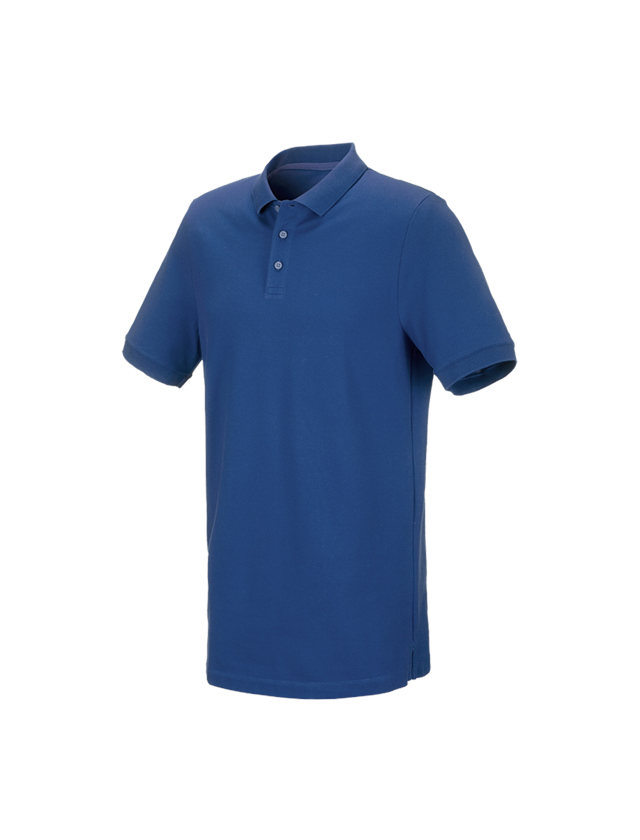 Shirts, Pullover & more: e.s. Piqué-Polo cotton stretch, long fit + alkaliblue 1