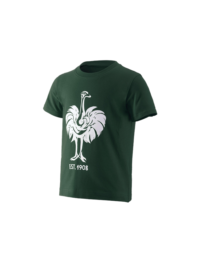 Överdelar: e.s. T-shirt 1908, barn + grön/vit