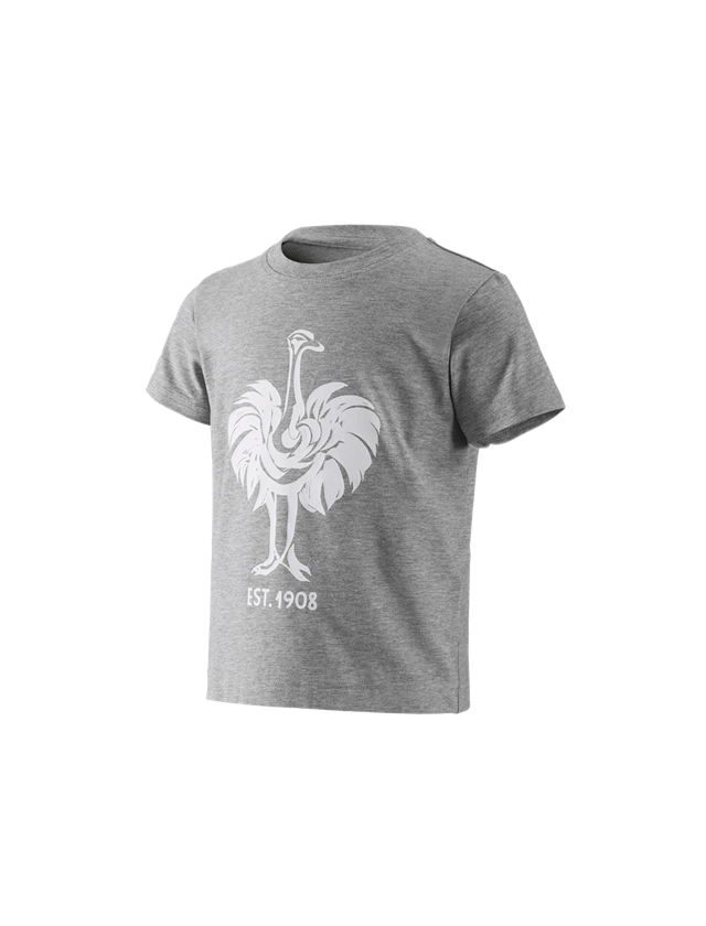 Överdelar: e.s. T-shirt 1908, barn + gråmelerad/vit 1