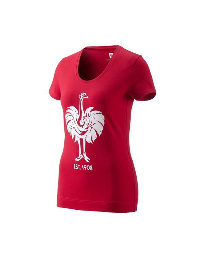 Plumbers / Installers: e.s. T-shirt 1908, ladies' + fiery red/white