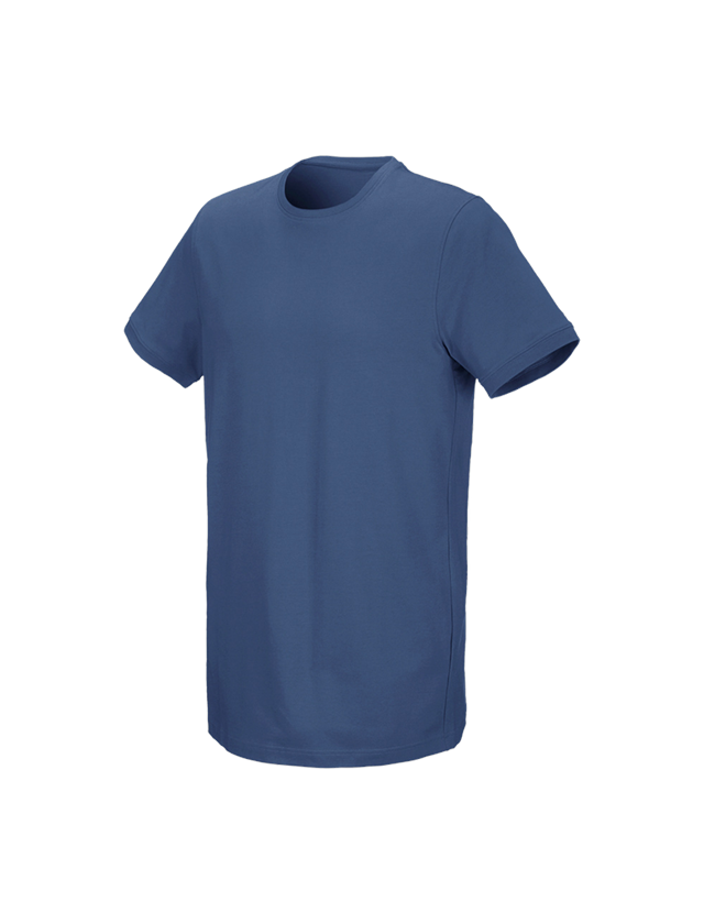 Överdelar: e.s. T-shirt cotton stretch, long fit + kobolt 1