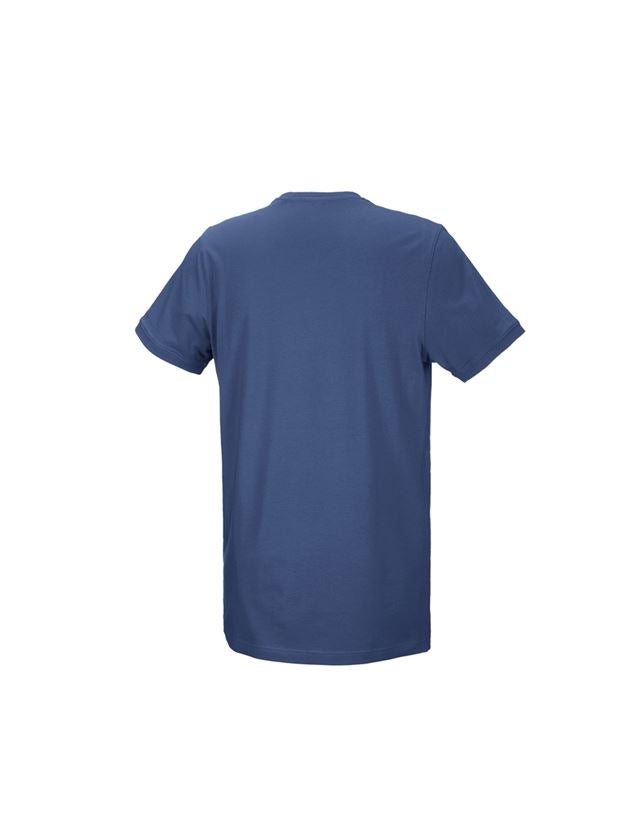 Överdelar: e.s. T-shirt cotton stretch, long fit + kobolt 2