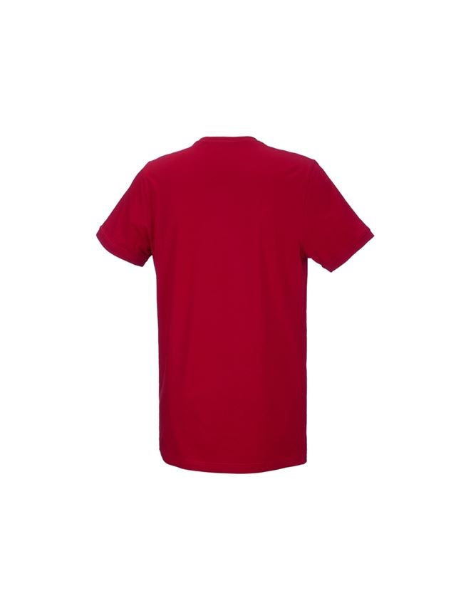Överdelar: e.s. T-shirt cotton stretch, long fit + eldröd 2