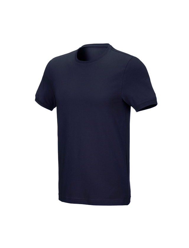 Överdelar: e.s. T-shirt cotton stretch, slim fit + mörkblå 1