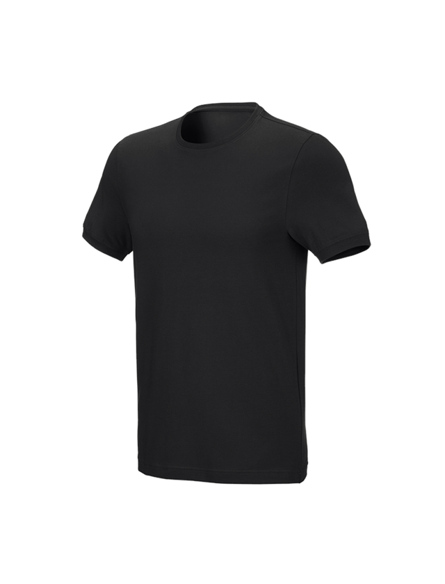 Överdelar: e.s. T-shirt cotton stretch, slim fit + svart 1