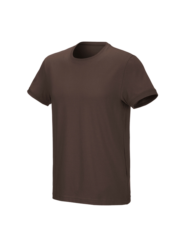 Överdelar: e.s. T-shirt cotton stretch + kastanj 1