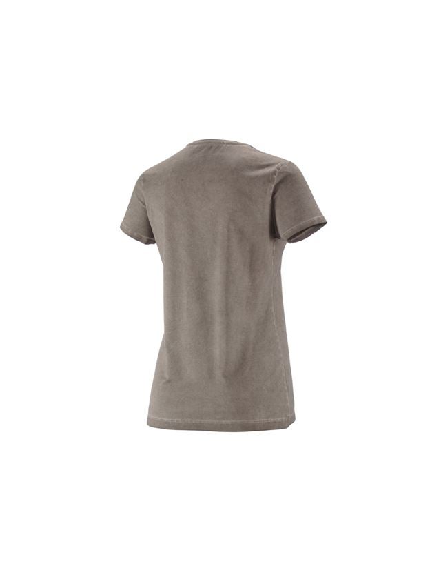 Överdelar: e.s. T-Shirt vintage cotton stretch, dam + taupe vintage 2