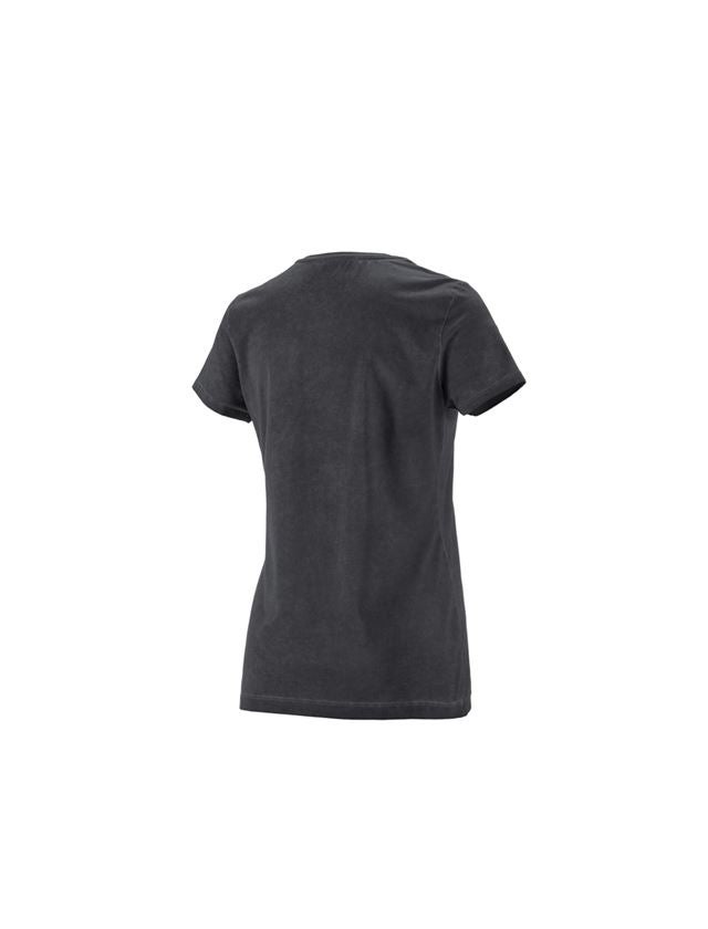 Överdelar: e.s. T-Shirt vintage cotton stretch, dam + oxidsvart vintage 3