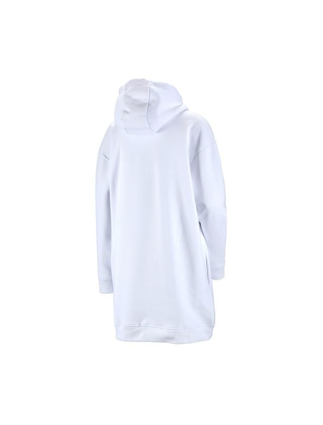 Överdelar: e.s. Oversize huv-sweatshirt poly cotton, damer + vit 1