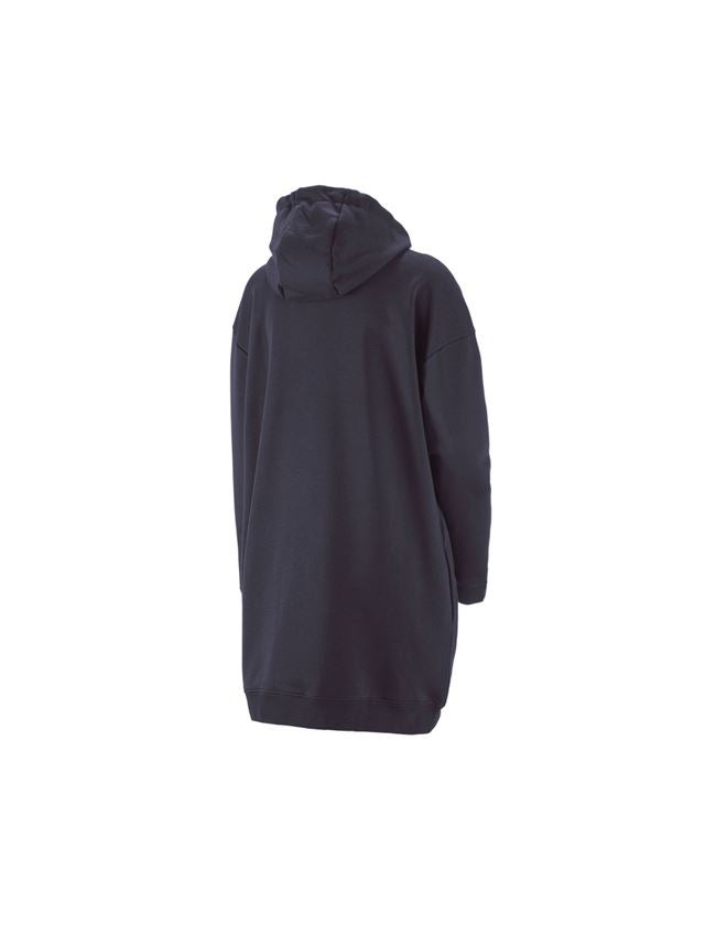 Överdelar: e.s. Oversize huv-sweatshirt poly cotton, damer + mörkblå 2