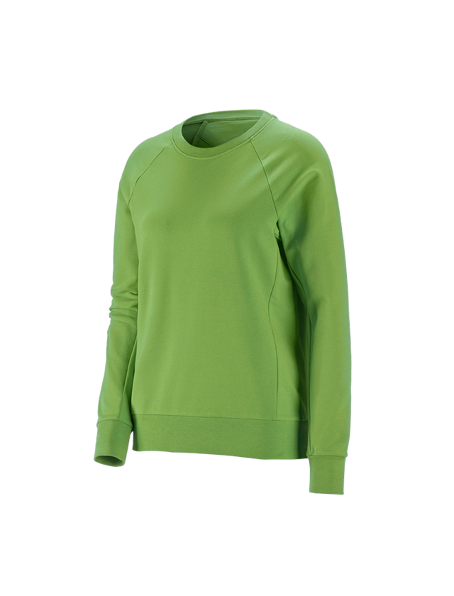 Överdelar: e.s. Sweatshirt cotton stretch, dam + sjögrön