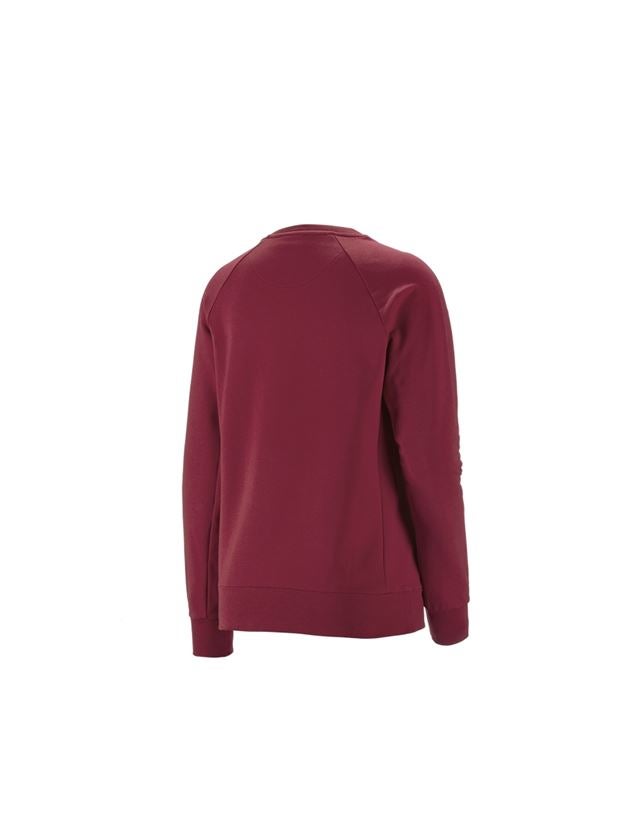 Överdelar: e.s. Sweatshirt cotton stretch, dam + bordeaux 1