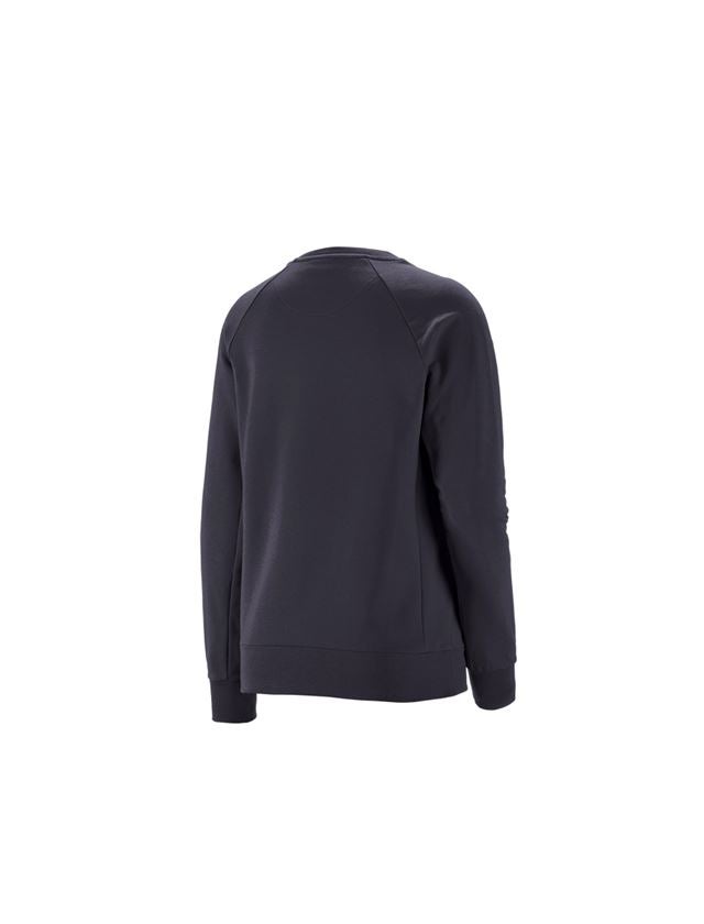 Överdelar: e.s. Sweatshirt cotton stretch, dam + mörkblå 1