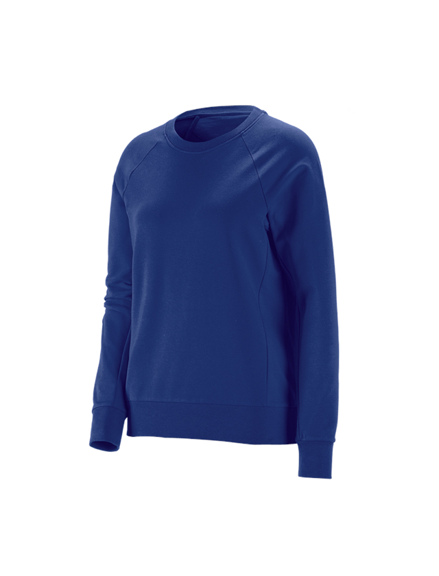 Överdelar: e.s. Sweatshirt cotton stretch, dam + kornblå