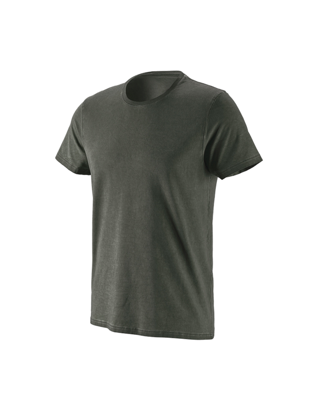 Överdelar: e.s. T-Shirt vintage cotton stretch + camouflage grön vintage 2