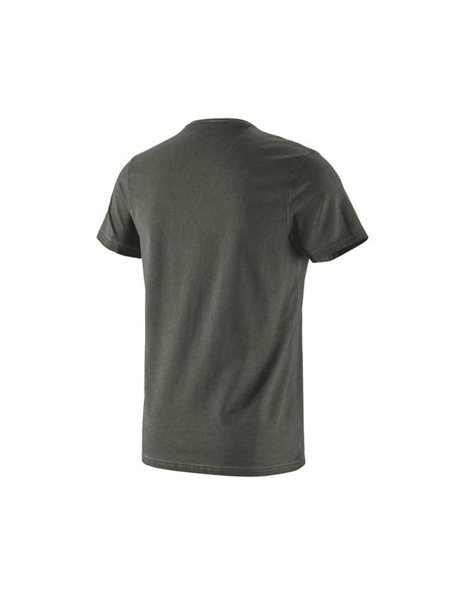 Överdelar: e.s. T-Shirt vintage cotton stretch + camouflage grön vintage 3
