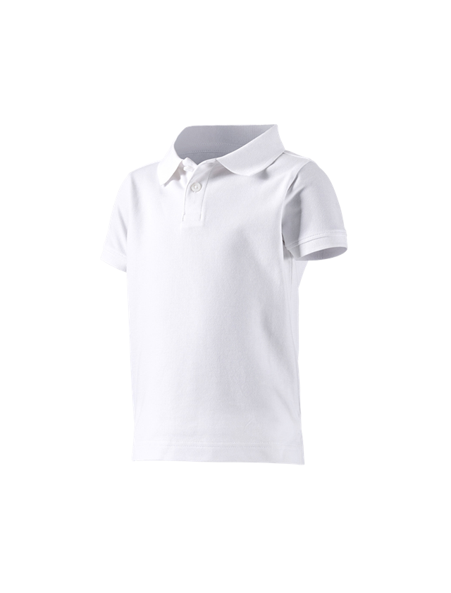 Teman: e.s. Polo-Shirt cotton stretch, barn + vit