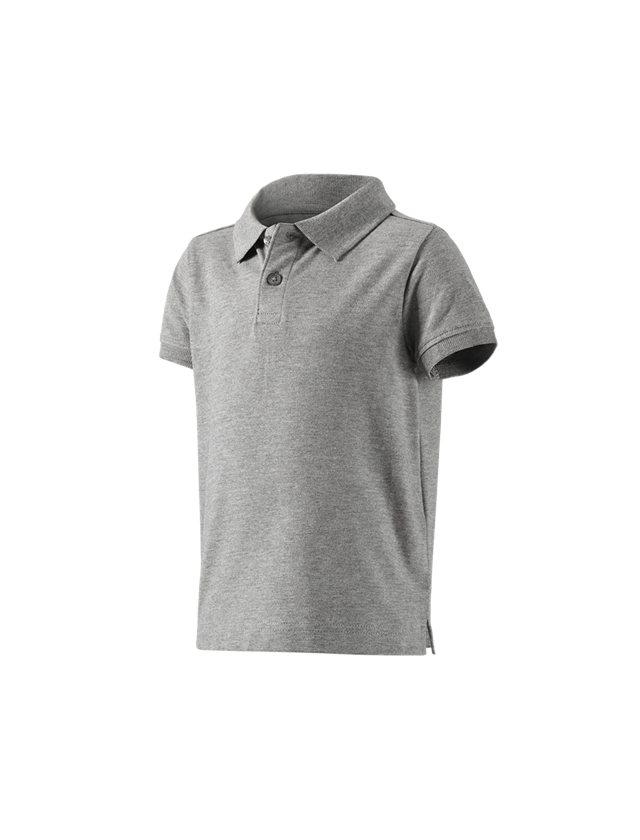 Topics: e.s. Polo shirt cotton stretch, children's + grey melange