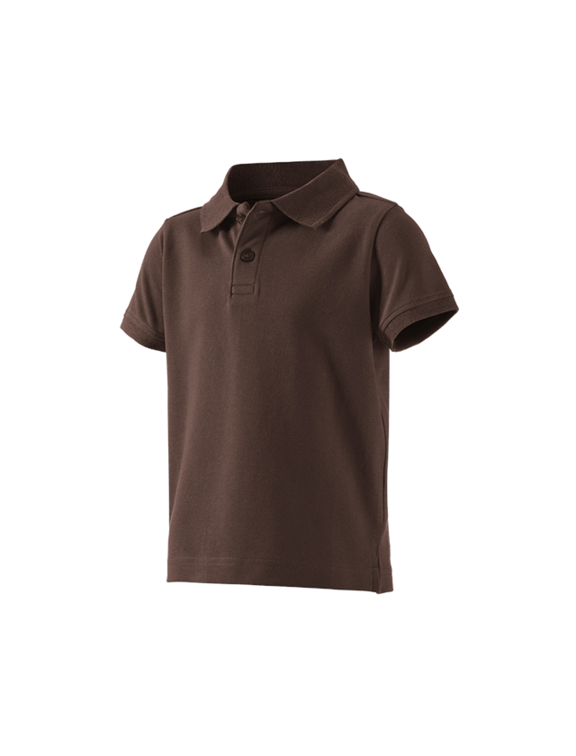 Teman: e.s. Polo-Shirt cotton stretch, barn + kastanj 1
