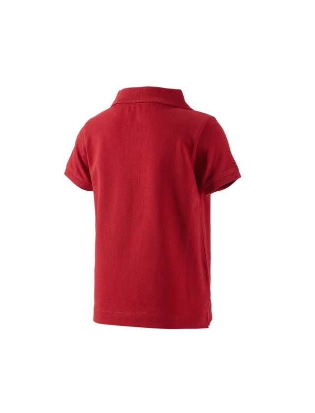 Teman: e.s. Polo-Shirt cotton stretch, barn + eldröd 1