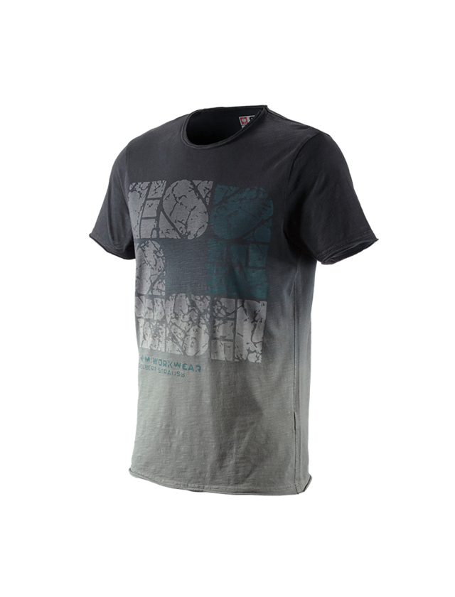 Överdelar: e.s. T-Shirt denim workwear + oxidsvart vintage