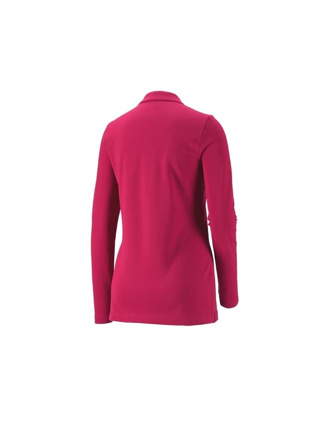 Shirts, Pullover & more: e.s. Pique-Polo longsleeve cotton stretch,ladies' + berry 1