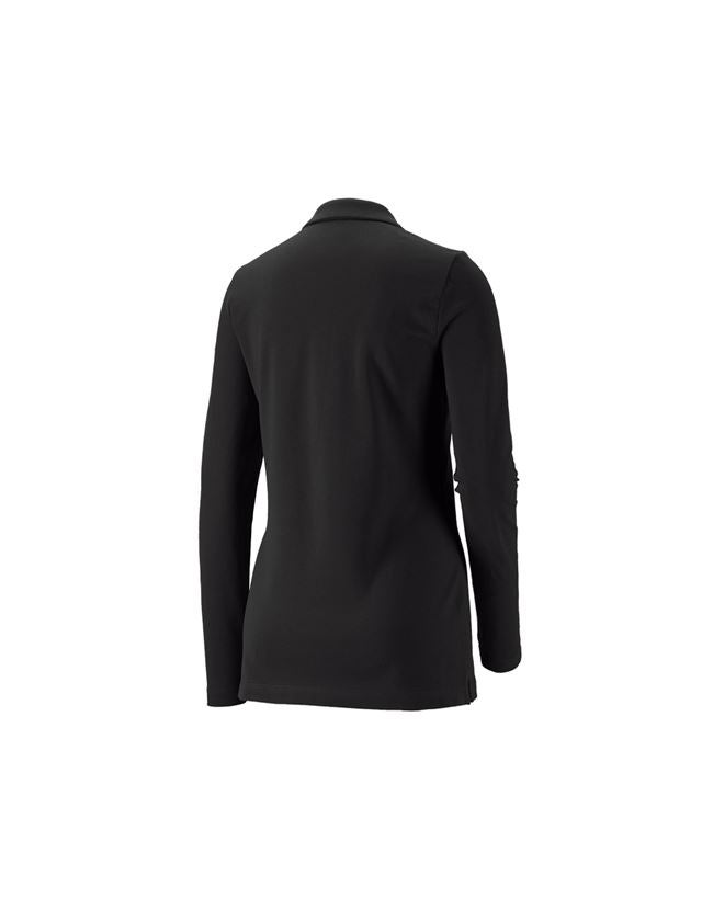 Shirts, Pullover & more: e.s. Pique-Polo longsleeve cotton stretch,ladies' + black 1