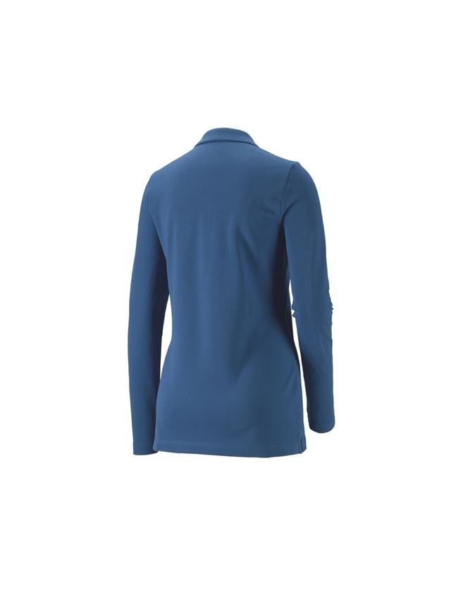 Shirts, Pullover & more: e.s. Pique-Polo longsleeve cotton stretch,ladies' + cobalt 1