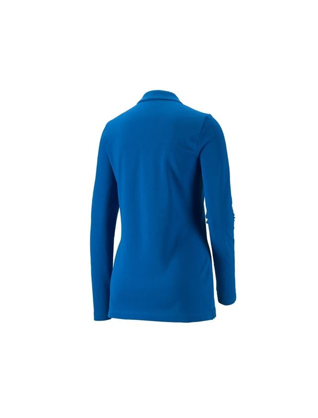 Shirts, Pullover & more: e.s. Pique-Polo longsleeve cotton stretch,ladies' + gentian blue 1