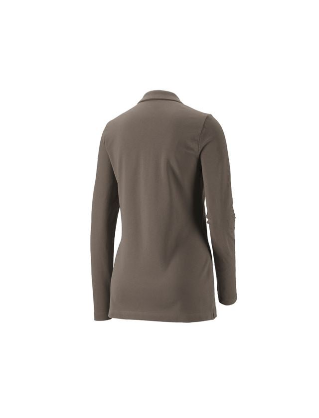 Shirts, Pullover & more: e.s. Pique-Polo longsleeve cotton stretch,ladies' + stone 1