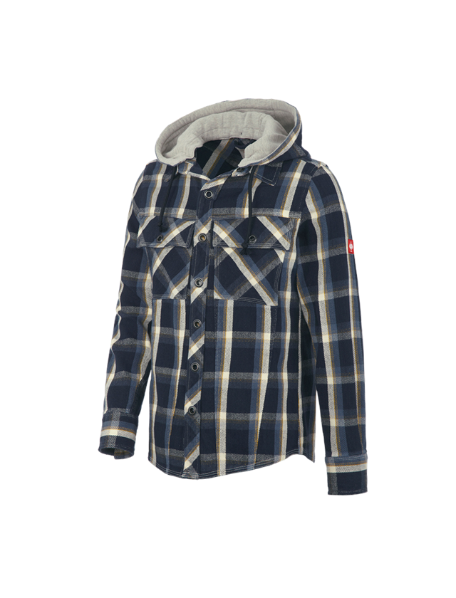 Shirts, Pullover & more: Hooded shirt e.s.roughtough + midnightblue/steelblue/nature/wheat 2