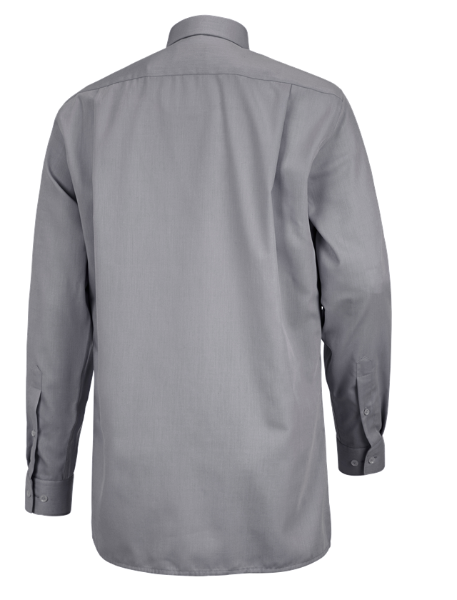 Teman: Kontorsskjorta e.s.comfort, långärmad + grå melange 1