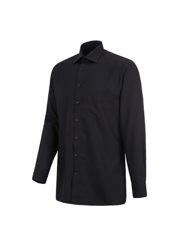 Teman: Kontorsskjorta e.s.comfort, långärmad + svart