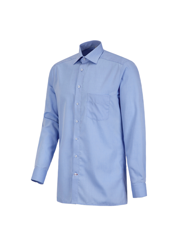 Teman: Kontorsskjorta e.s.comfort, långärmad + ljusblå melange 2