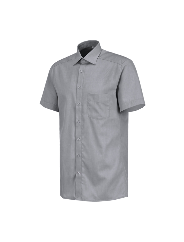Teman: Kontorsskjorta e.s.comfort, kortärmad + grå melange