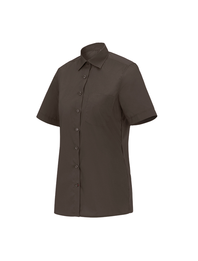 Shirts, Pullover & more: e.s. Service blouse short sleeved + chestnut