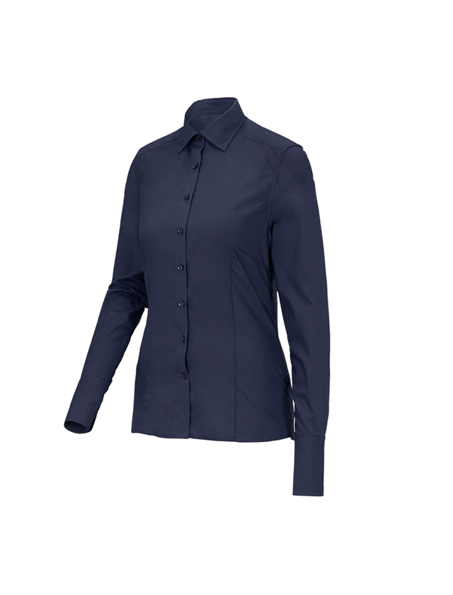 Shirts, Pullover & more: Business blouse e.s.comfort, long sleeved + navy