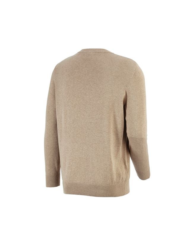 Topics: e.s. Knitted pullover, round neck + khaki melange 1
