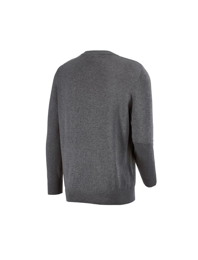 Gardening / Forestry / Farming: e.s. Knitted pullover, round neck + anthracite melange 1