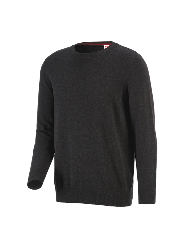 Plumbers / Installers: e.s. Knitted pullover, round neck + graphite melange