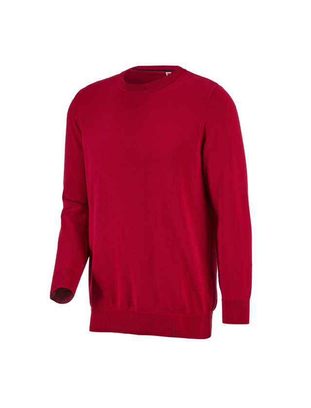 Överdelar: e.s. stickad tröja, rundringad + röd